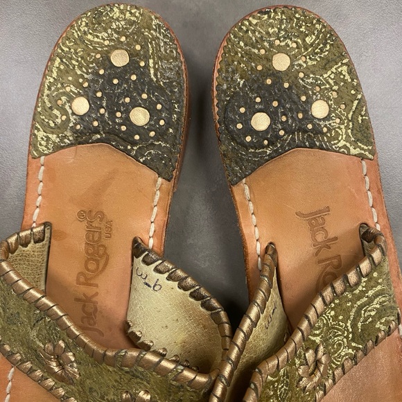 Jack Rogers Jacks Flat Sandals Gold Size 9 M - Picture 3 of 9